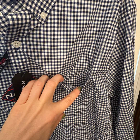 Nautica Men's Navy and White Checkered Shirt - Picture 4 of 5
